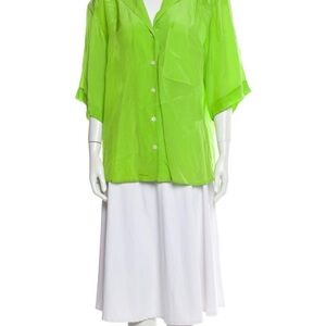 Vintage Dior Lime Green Sheer Blouse